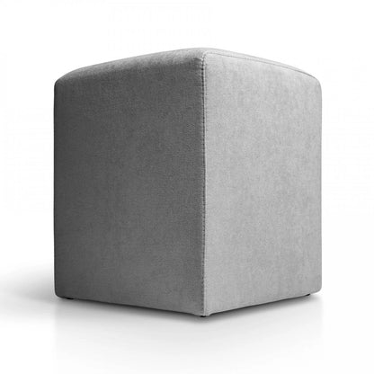 Puff 37x37 Cuadrado Tela Gris