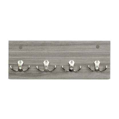 Perchero de Pared 4 Ganchos Dobles - Gris Humo