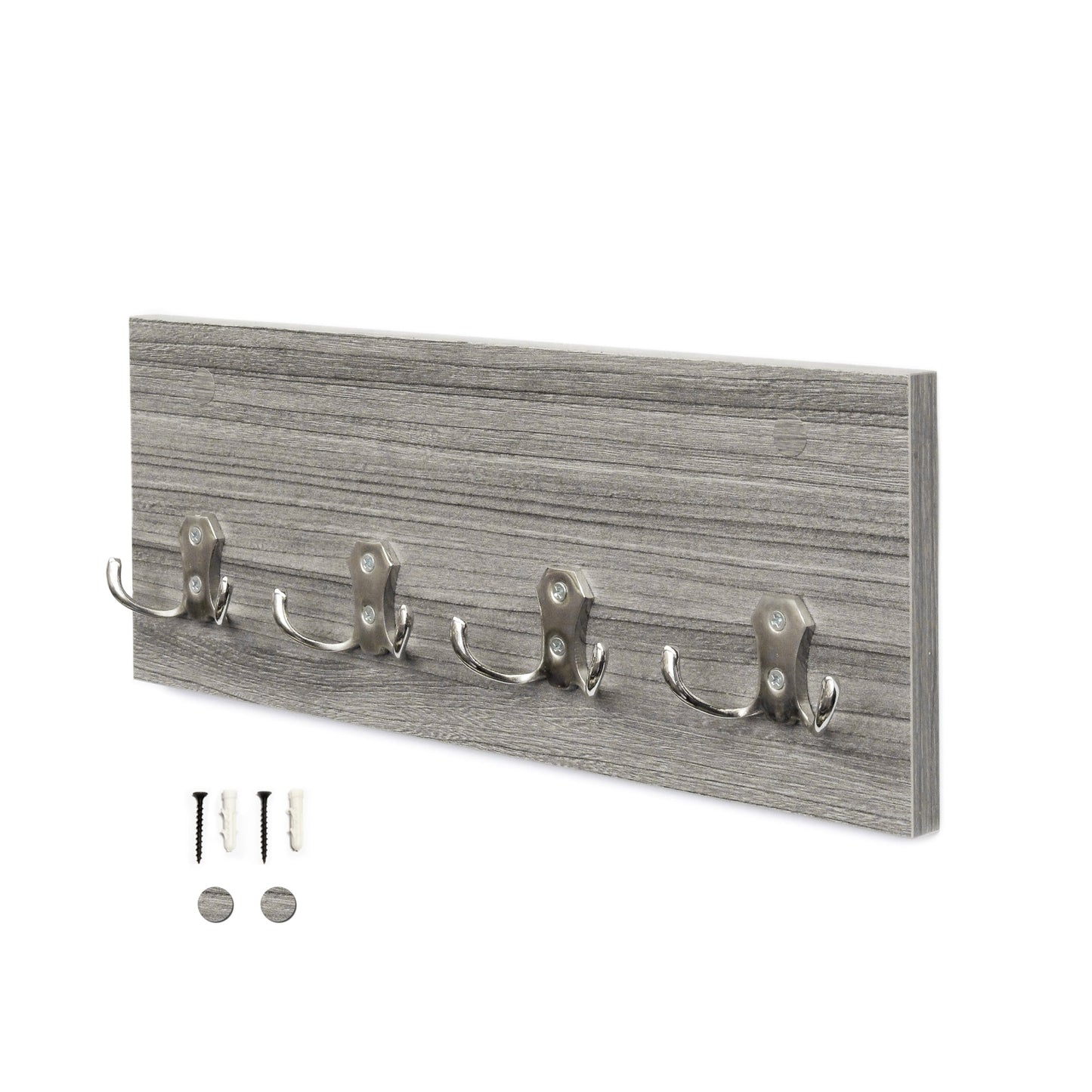 Perchero de Pared 4 Ganchos Dobles - Gris Humo