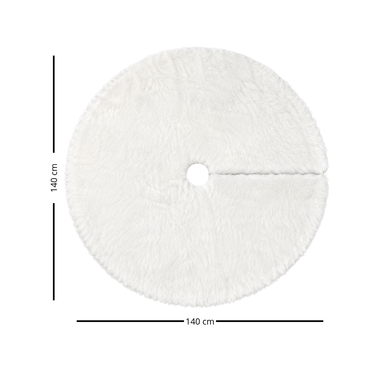 Pie De Árbol Navidad 140 cm Peludo - Blanco Perla - Banzay