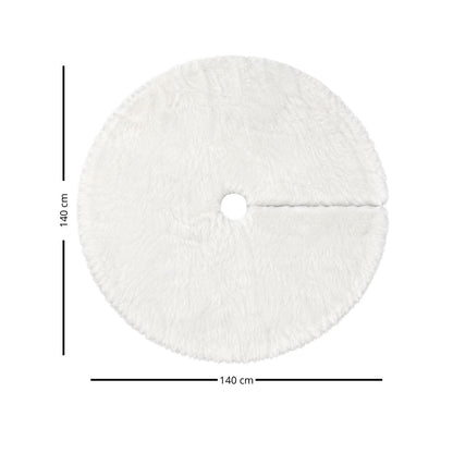 Pie De Árbol Navidad 140 cm Peludo - Blanco Perla - Banzay