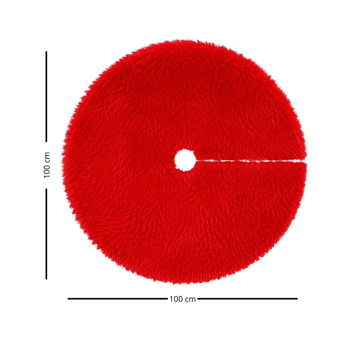 Pie De Árbol Navidad 100 cm Peludo Rojo - Banzay
