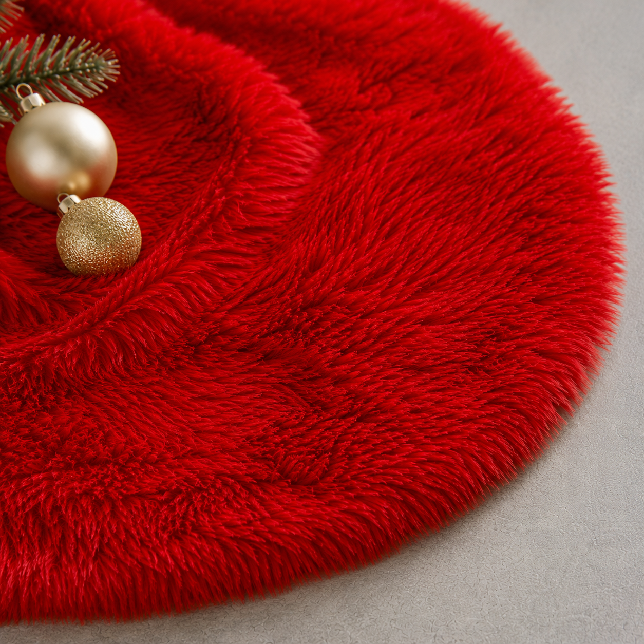Pie De Árbol Navidad 100 cm Peludo Rojo - Banzay