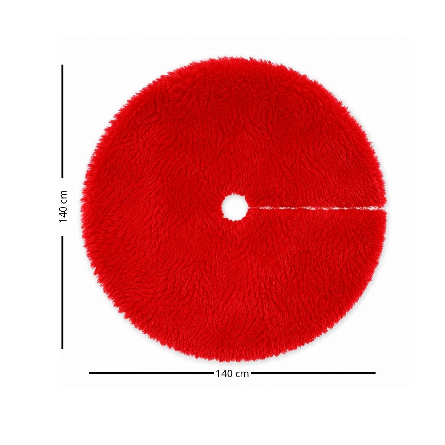 Pie De Árbol Navidad 140 cm Peludo Rojo - Banzay