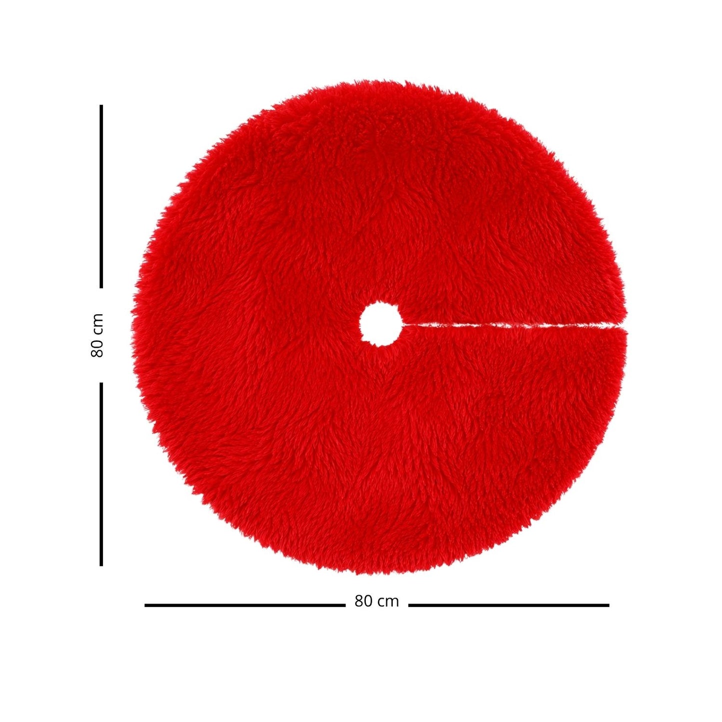 Pie De Árbol Navidad 80 cm Peludo Rojo - Banzay