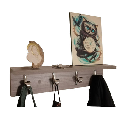 Perchero de Pared con Repisa - Gris Humo