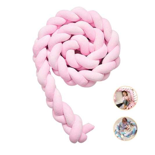 Cojín Protector Para Cuna De Bebe Trenza - Rosado