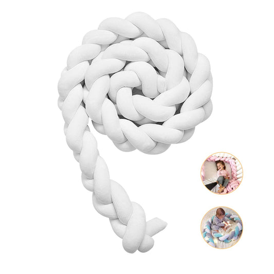 Cojín Protector Para Cuna De Bebe Trenza - Blanco