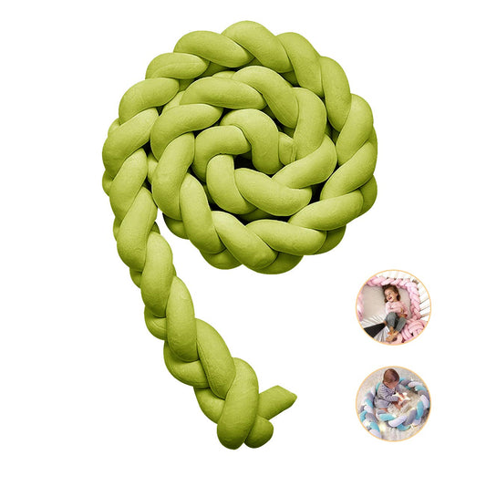 Cojín Protector Para Cuna De Bebe Trenza - Verde Limón