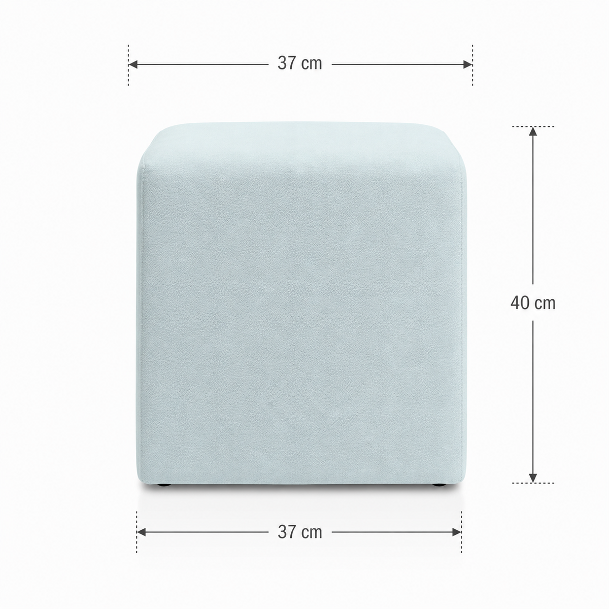 Puff 37x37 Cuadrado Tela Menta