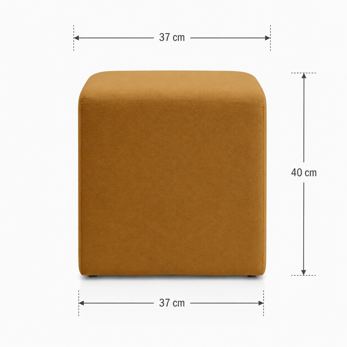 Puff 37x37 Cuadrado Tela Mostaza - Banzay