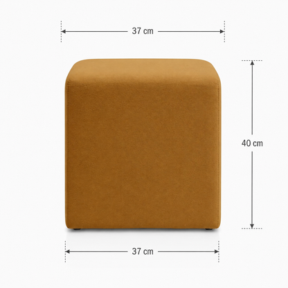 Puff 37x37 Cuadrado Tela Mostaza - Banzay