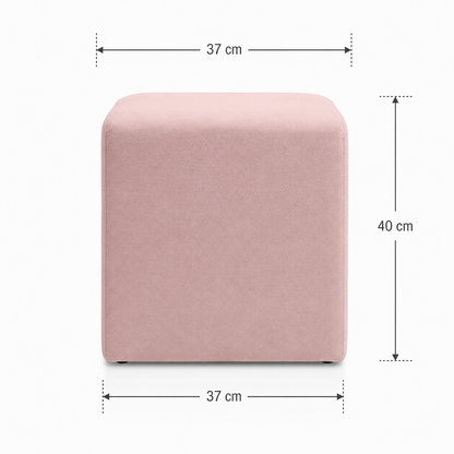 Puff 37x37 Cuadrado Tela Rosado - Banzay