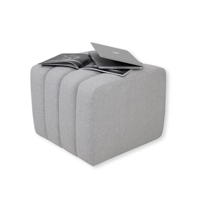 Puff Sala y Auxiliar Boston - Gris Plata