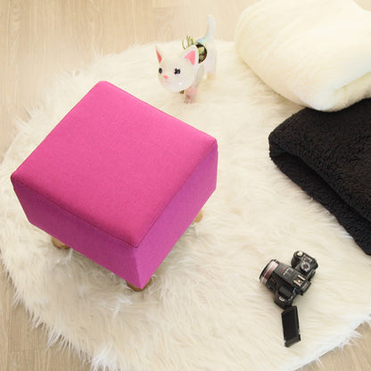 Puff Auxiliar Taburete Reposapies Cuadrado - Fucsia