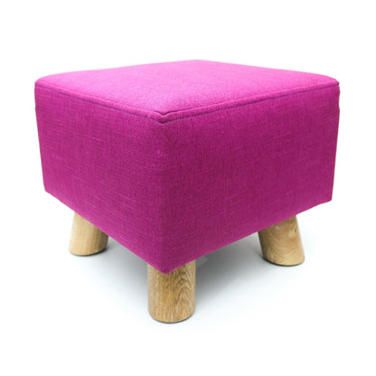 Puff Auxiliar Taburete Reposapies Cuadrado - Fucsia