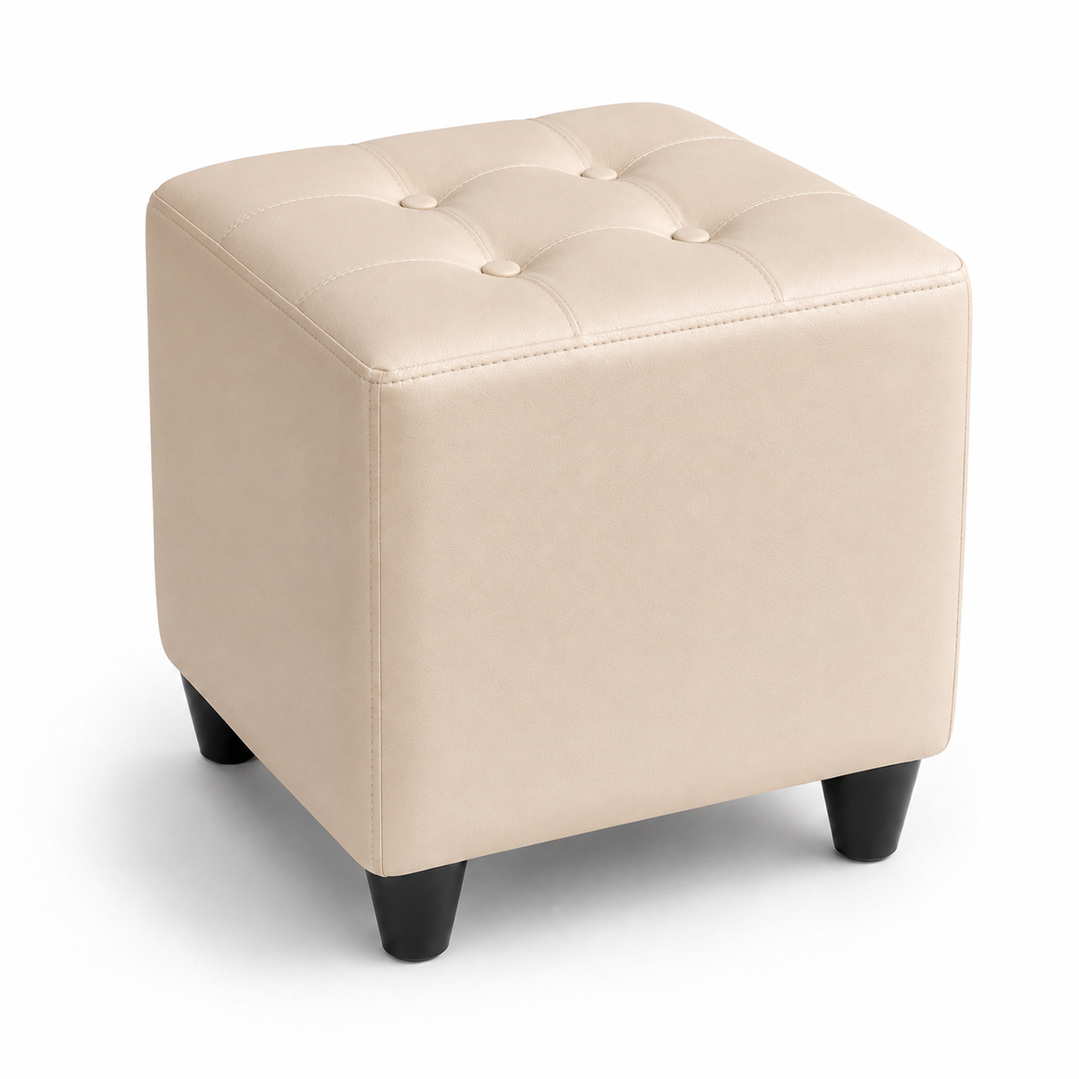 Puff Individual Sala y Auxiliar  - Beige - Banzay