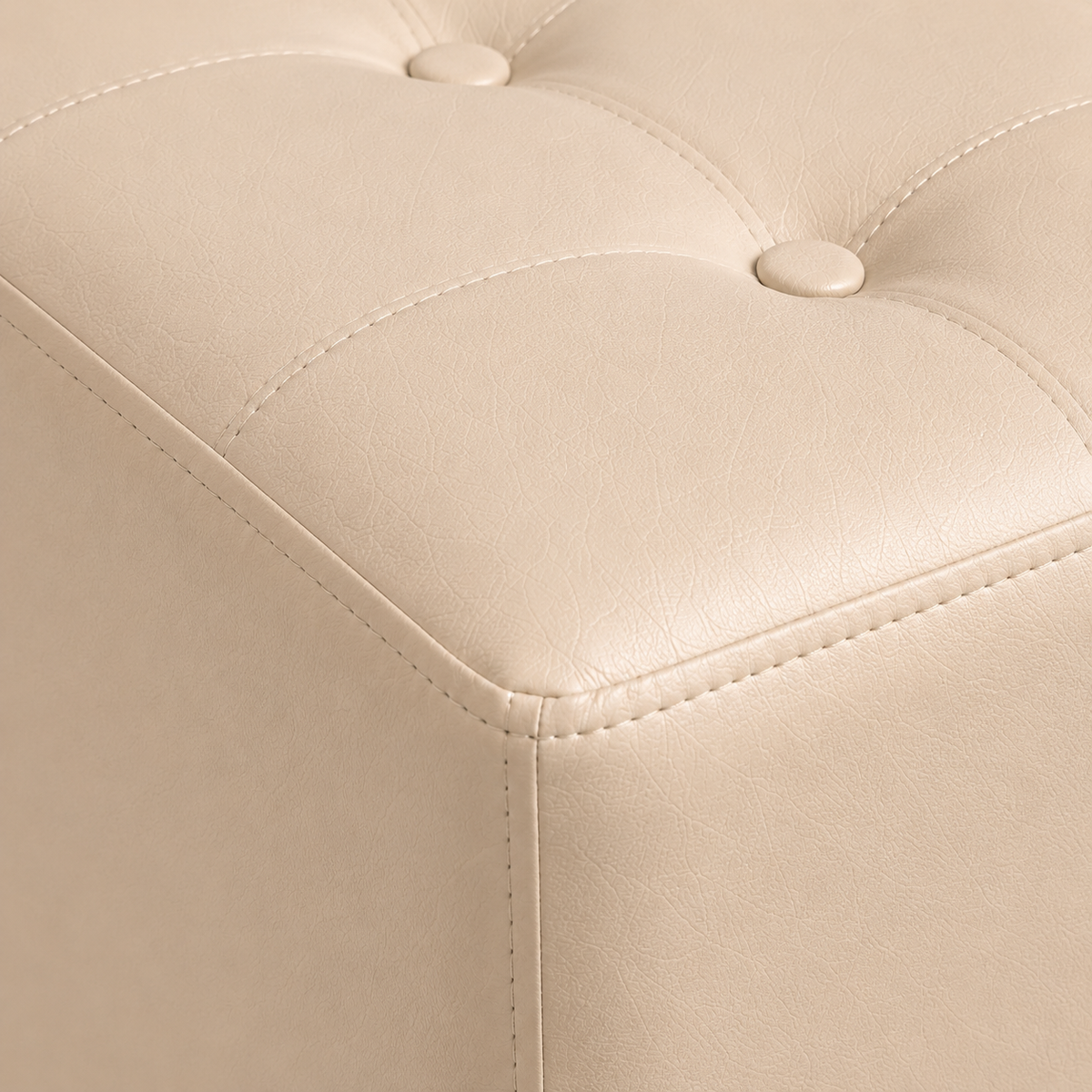 Puff Individual Sala y Auxiliar  - Beige - Banzay