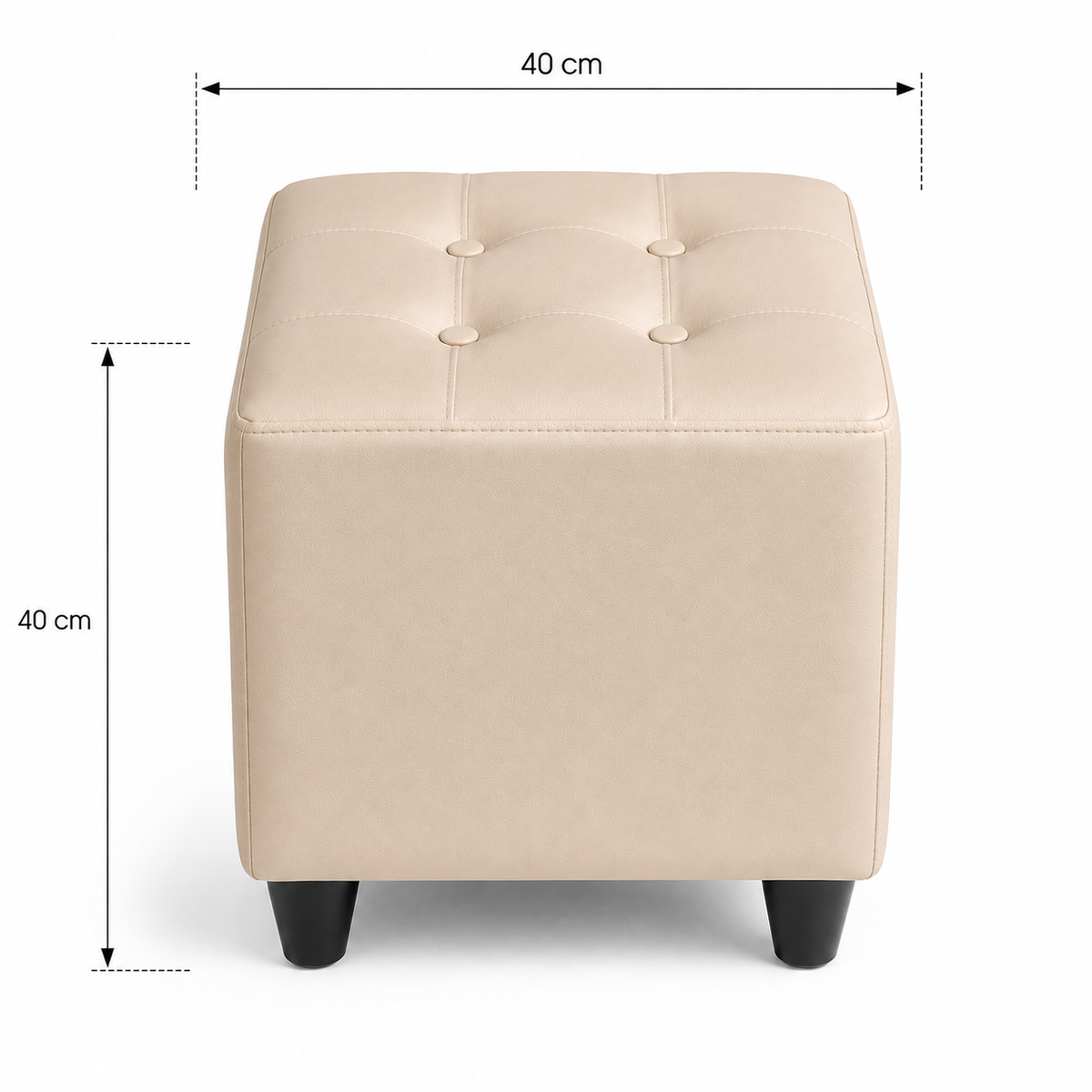 Puff Individual Sala y Auxiliar  - Beige - Banzay