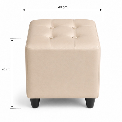 Puff Individual Sala y Auxiliar  - Beige - Banzay