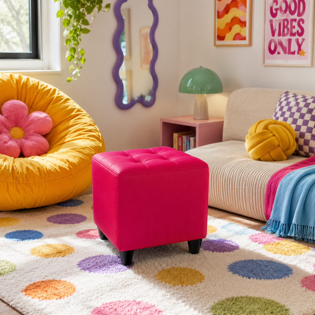 Puff Individual Sala y Auxiliar  - Fucsia - Banzay