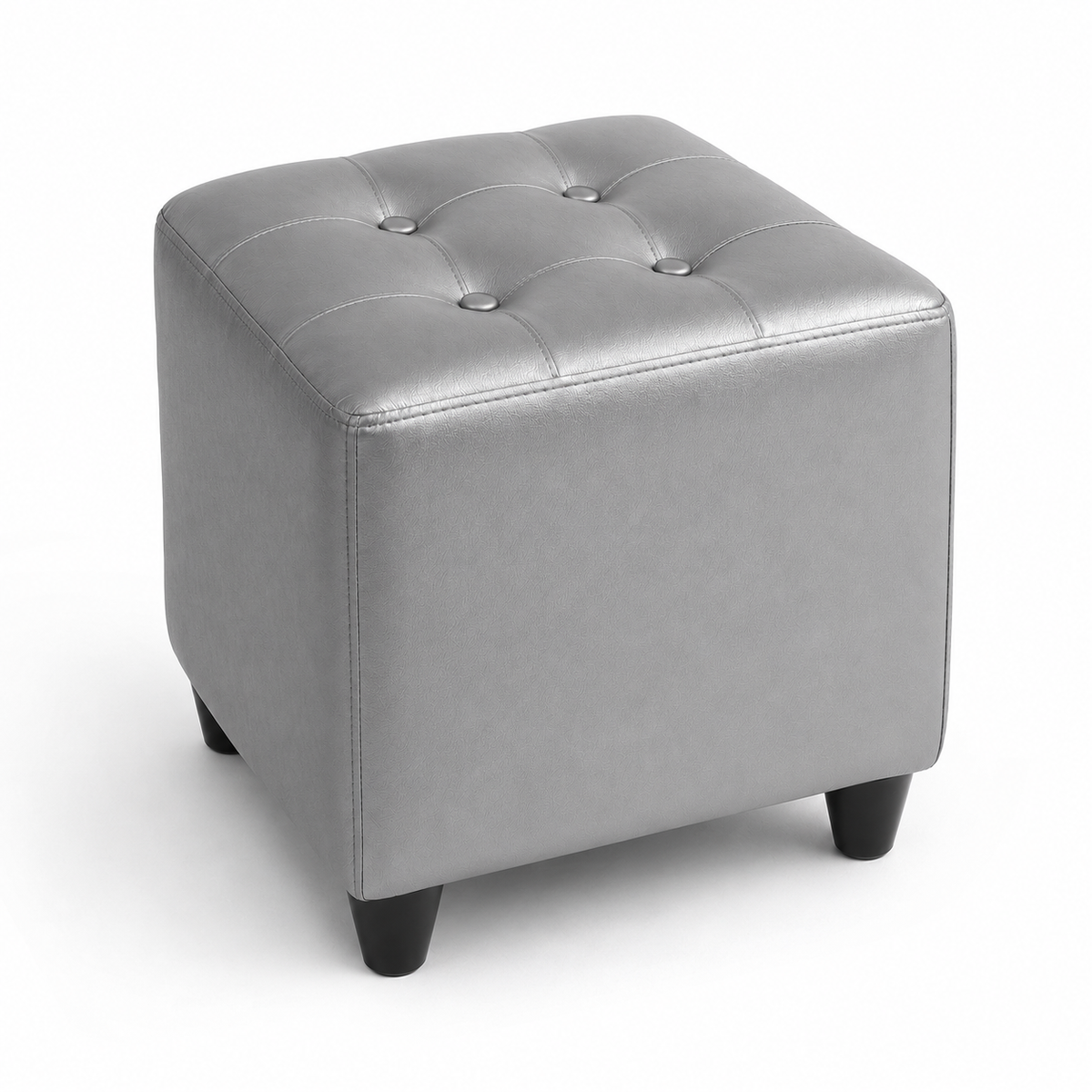 Puff Individual Sala y Auxiliar - Plateado - Banzay