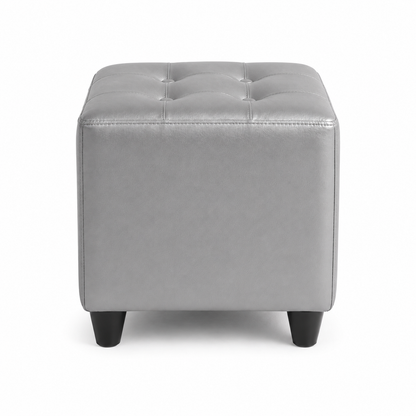 Puff Individual Sala y Auxiliar - Plateado - Banzay