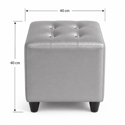 Puff Individual Sala y Auxiliar - Plateado - Banzay