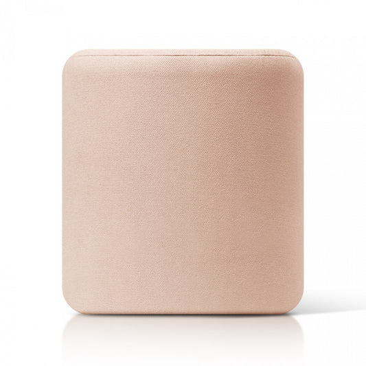 Puff 37X37 Redondo Tela Rosado