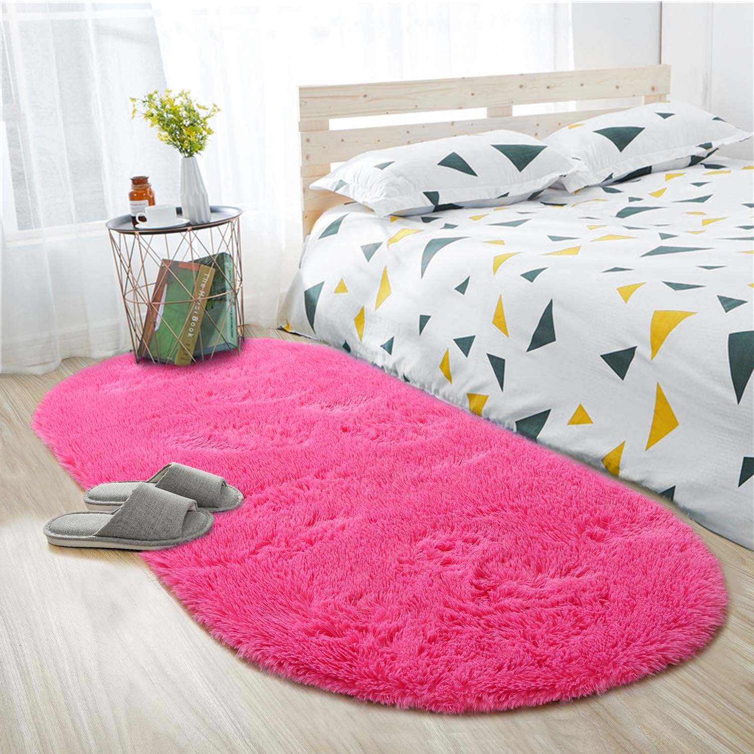 Tapete Pie de Cama Ovalado Fucsia – Banzay - Main Image