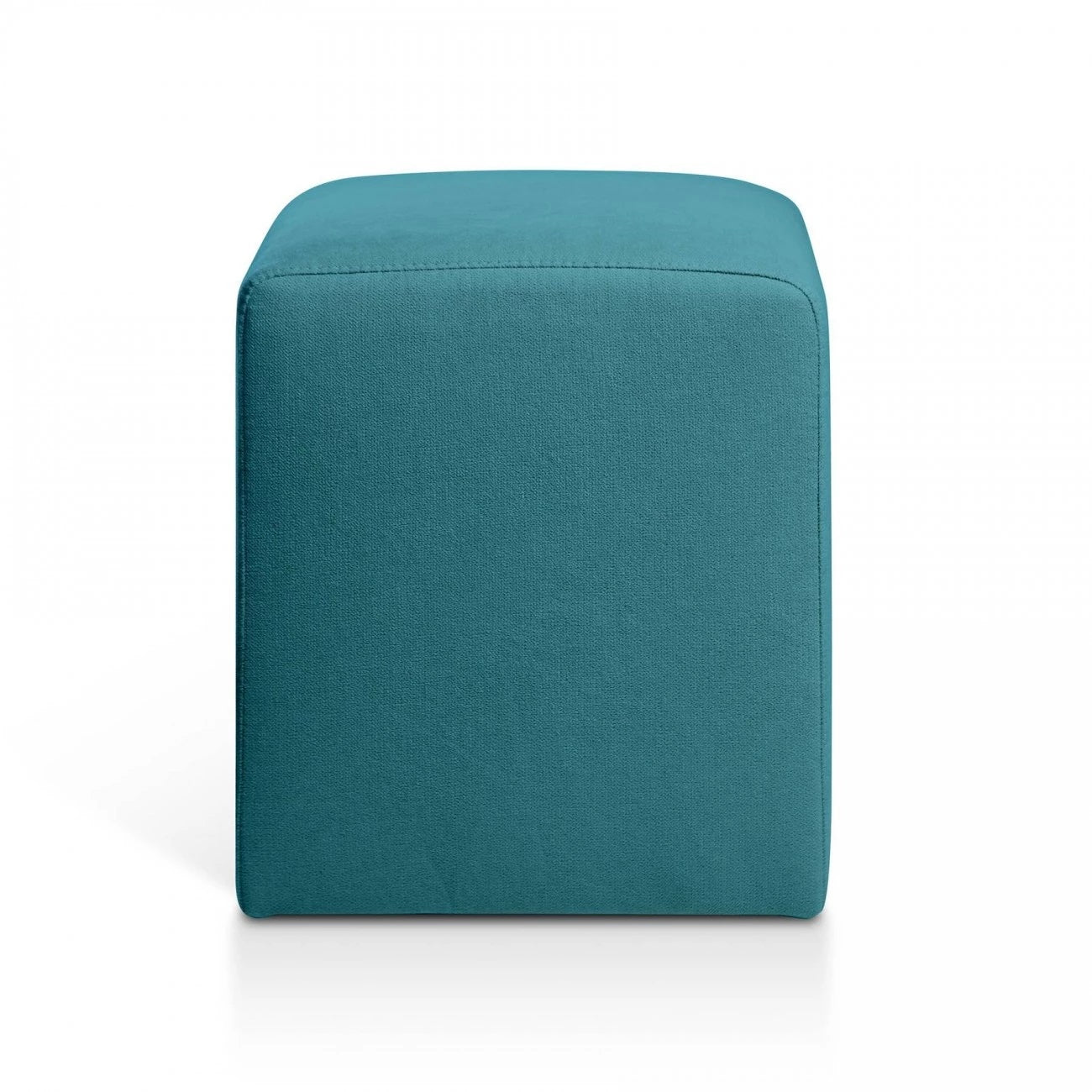 Puff 37x37 Cuadrado Tela Turquesa