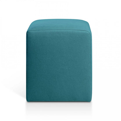 Puff 37x37 Cuadrado Tela Turquesa