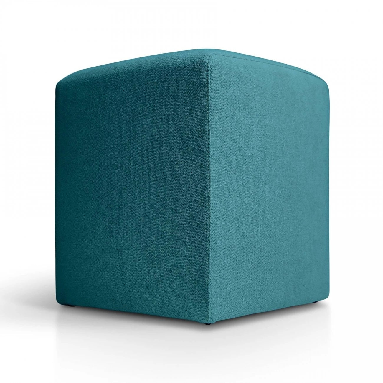 Puff 37x37 Cuadrado Tela Turquesa