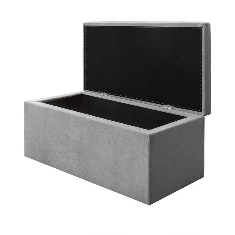 Baúl Organizador 90x40x40 en Tela Tapa Lisa - Gris - Banzay