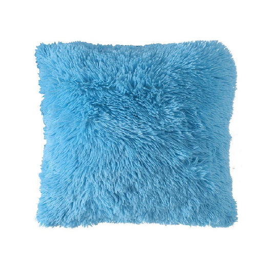 Cojín Peludo con Relleno - Azul Claro - Banzay