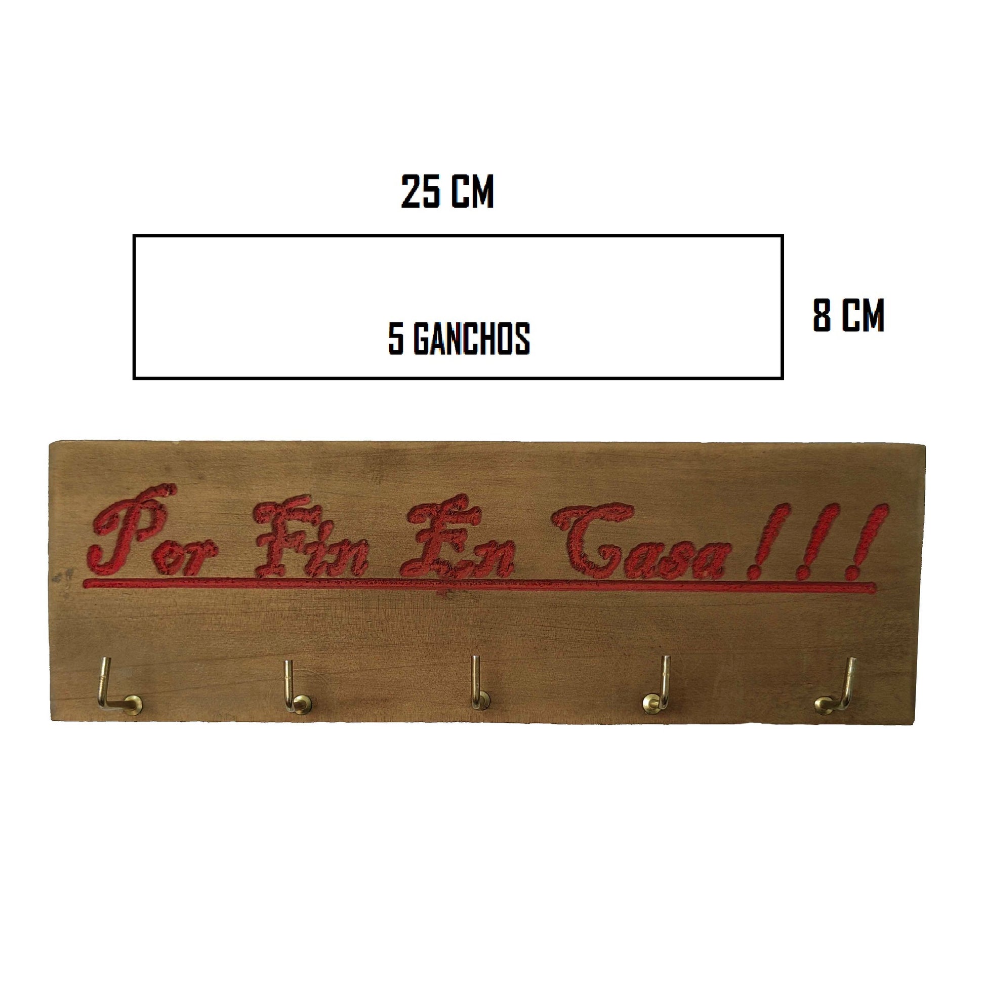 Portallaves Pared Madera Casa Rojo Vintage - Banzay