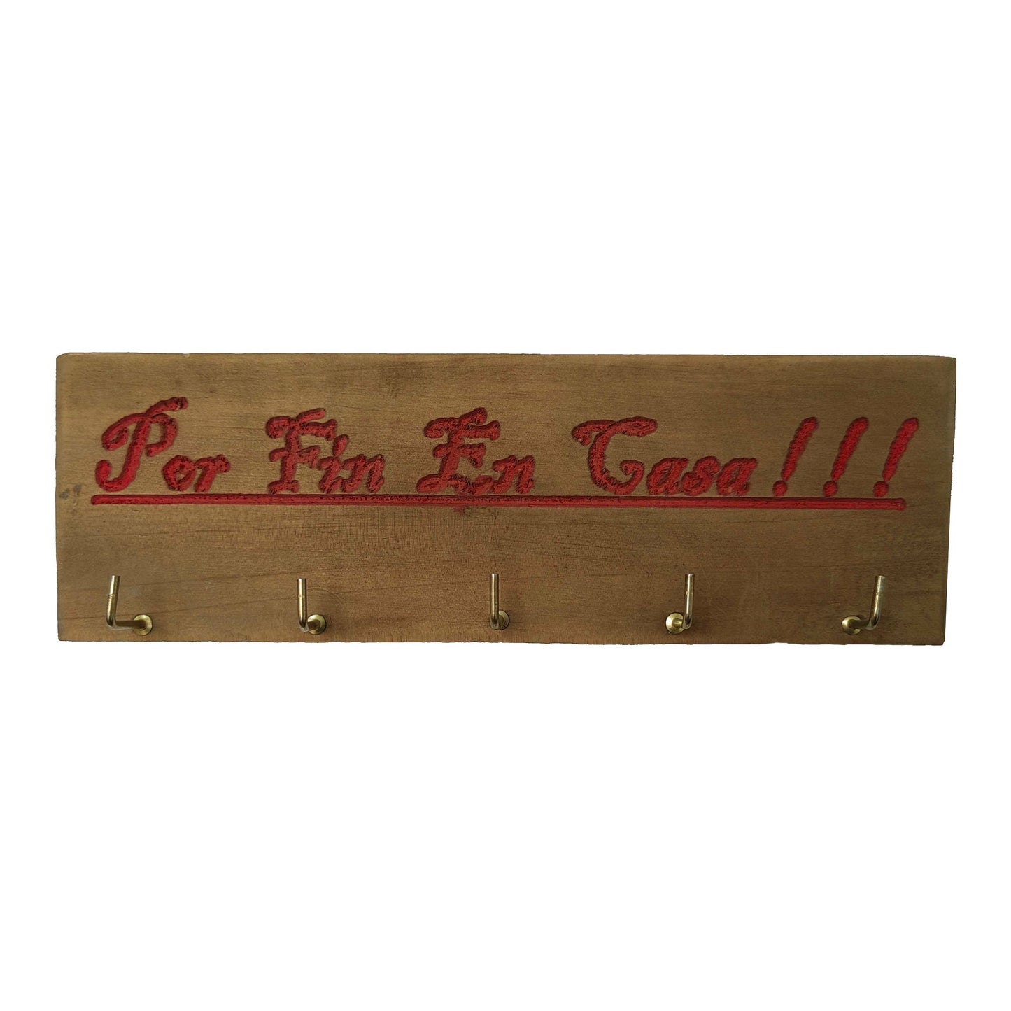 Portallaves Pared Madera Casa Rojo Vintage - Banzay