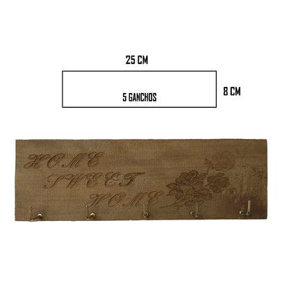Portallaves Pared Madera Home Vintage - Banzay